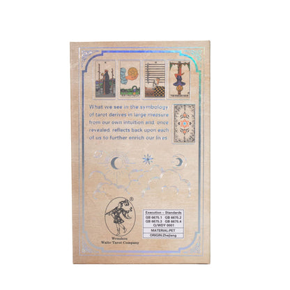 Ezüst metál Waite tarotkártya szett – kézikönyvvel