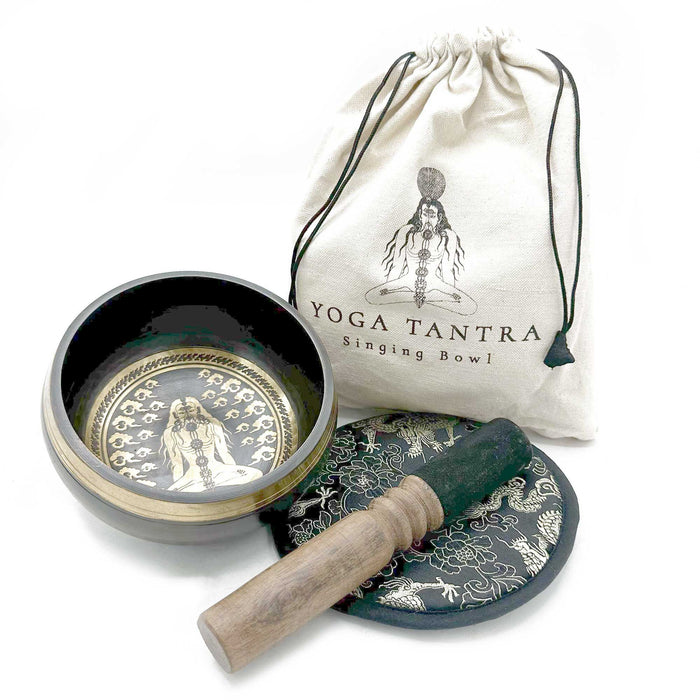 Ručne tepaná a gravírovaná darčeková súprava spievajúcej misy – 14 cm – Yogi