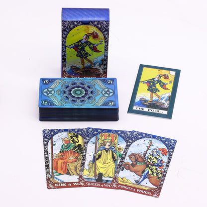 Tarot kártyakészlet kék fémes fóliával – Mandala – útmutatóval
