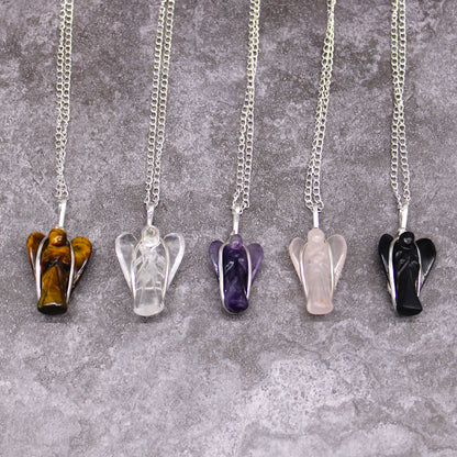 Angyal őrző medál drágakőből – ametiszt