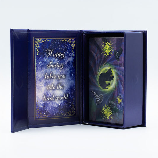Lila metálfényű tarotkártya szett – Boszorkány tarot – kézikönyvvel