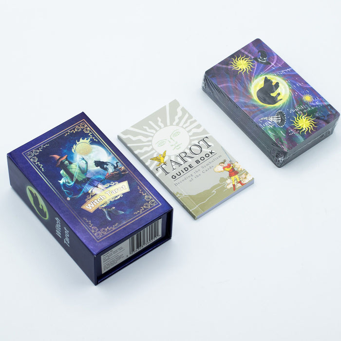 Fialová metalická súprava tarotových kariet – Čarodejnícky tarot – s príručkou
