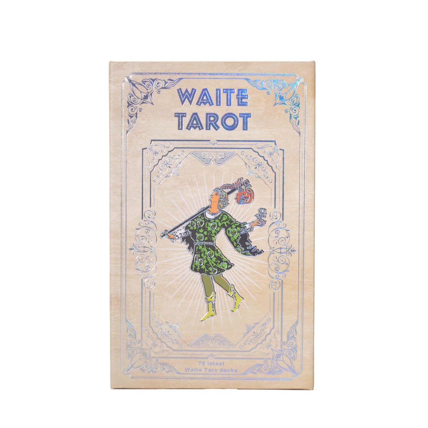 Ezüst metál Waite tarotkártya szett – kézikönyvvel
