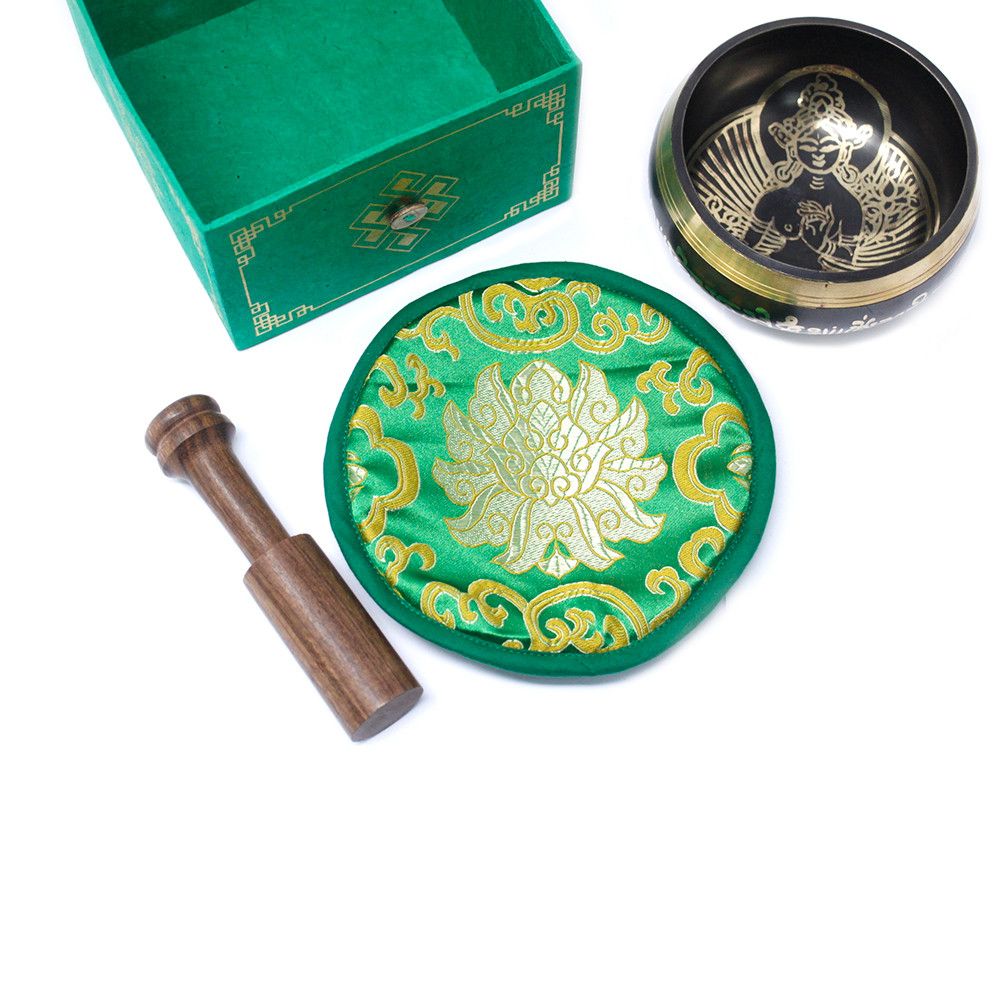 Súprava spievajúcej misy Zelená Táara, 10 cm (min. 380 g)