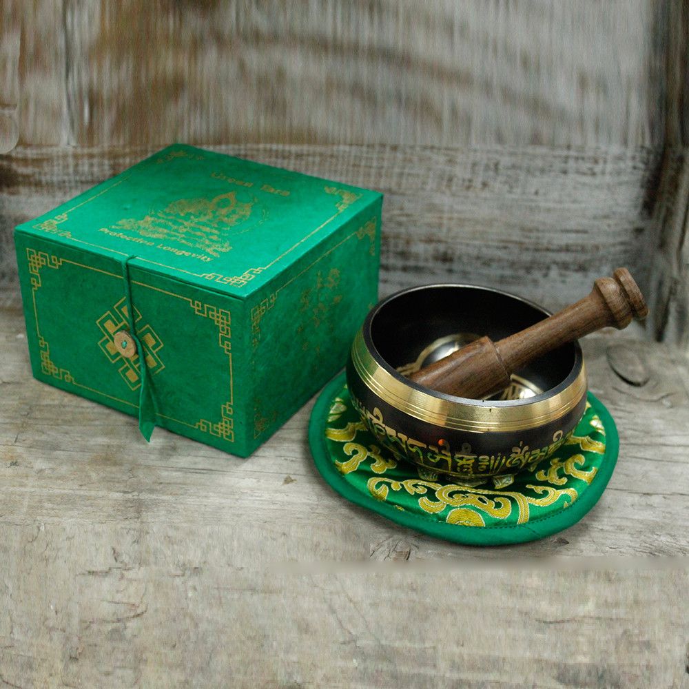 Súprava spievajúcej misy Zelená Táara, 10 cm (min. 380 g)
