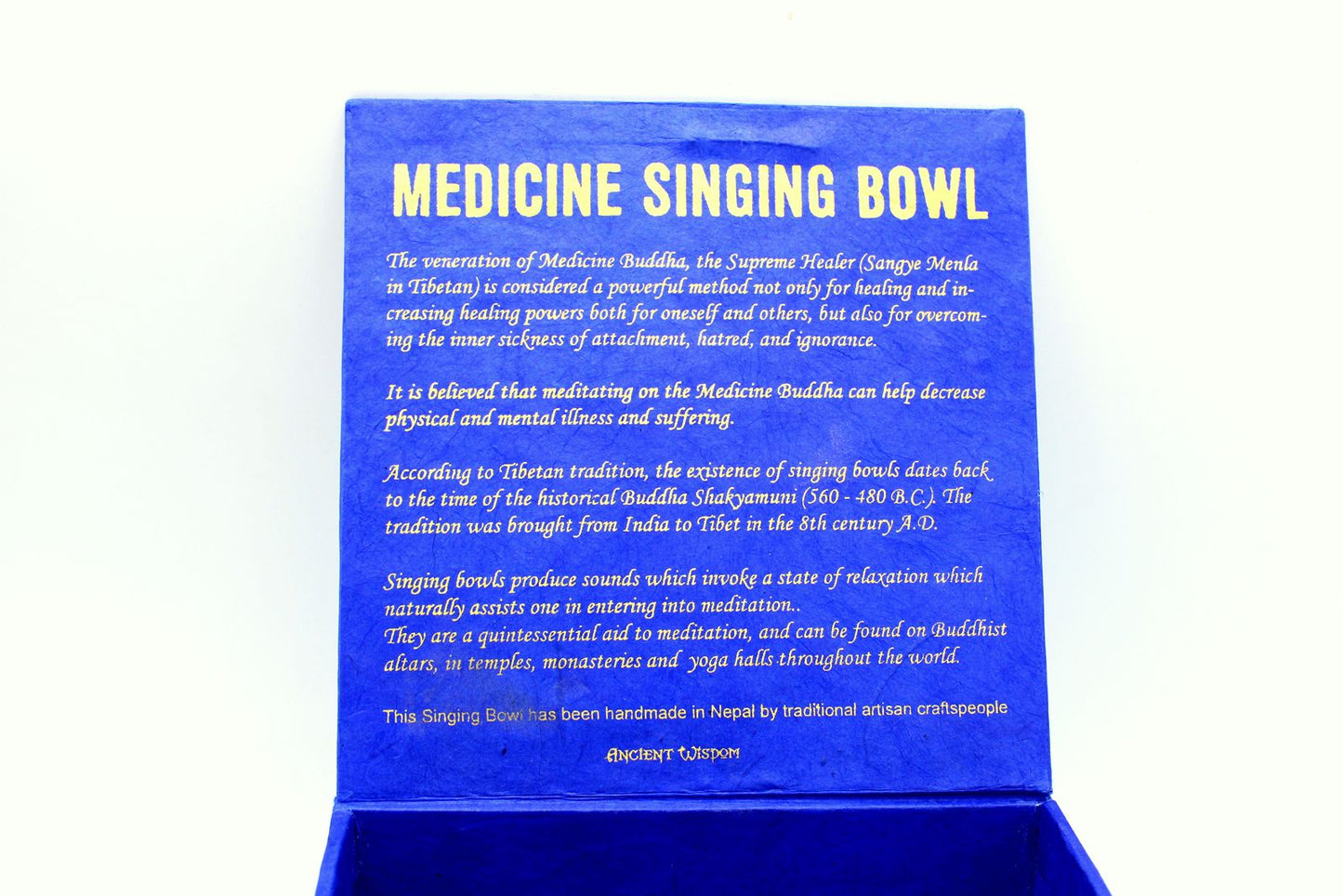 Súprava spievajúcej misy Budha medicíny, 10 cm (min. 500 g)