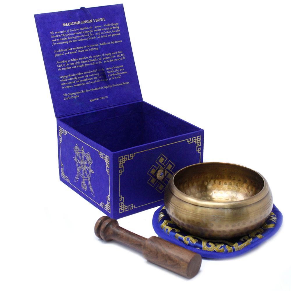 Súprava spievajúcej misy Budha medicíny, 10 cm (min. 500 g)