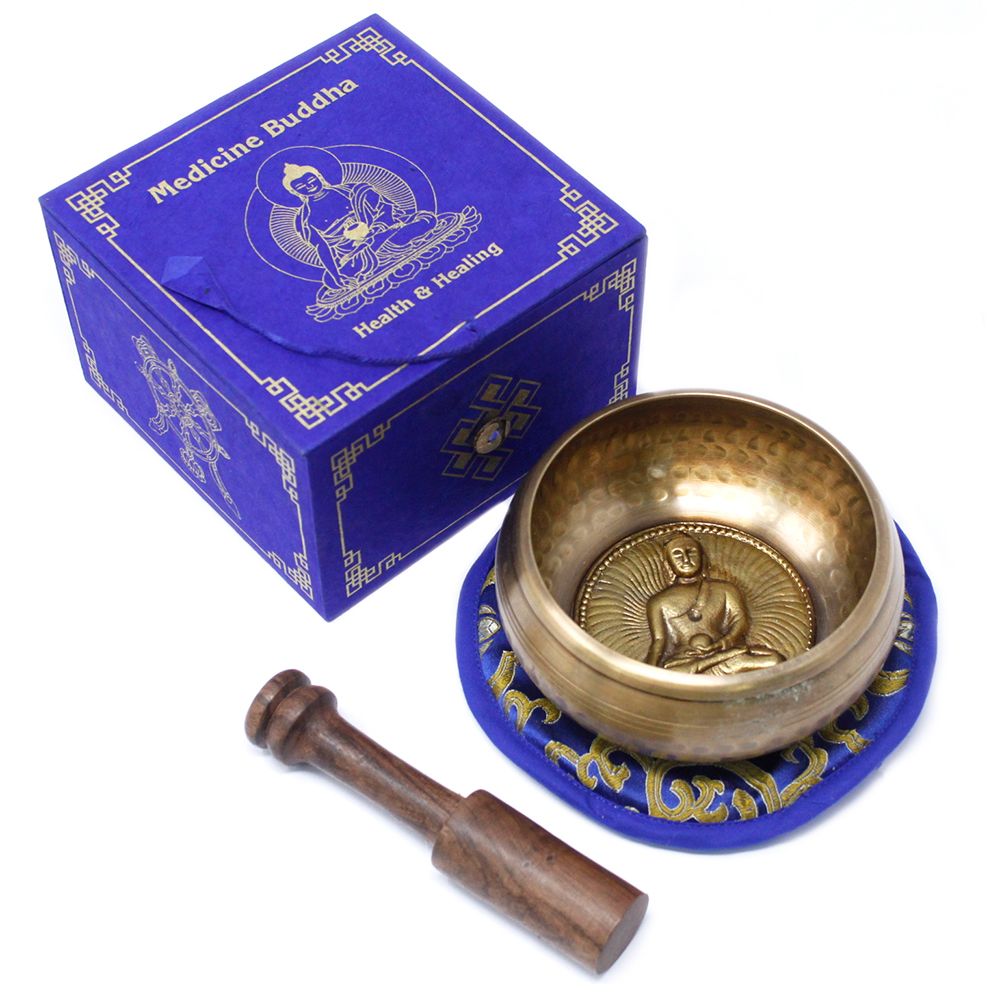 Súprava spievajúcej misy Budha medicíny, 10 cm (min. 500 g)
