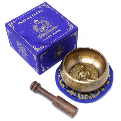 Súprava spievajúcej misy Budha medicíny, 10 cm (min. 500 g)